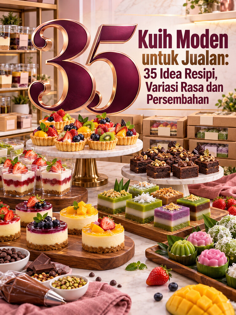 Kuih Moden untuk Jualan: 35 Idea Resipi, Variasi Rasa dan Persembahan