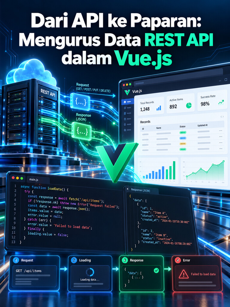 Dari API ke Paparan: Mengurus Data REST API dalam Vue.js