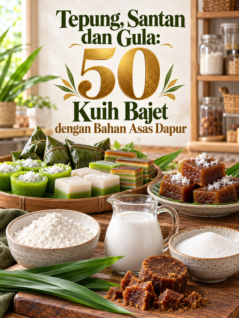 Tepung, Santan dan Gula: 50 Kuih Bajet dengan Bahan Asas Dapur