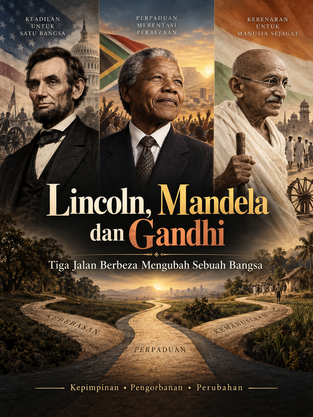 Lincoln, Mandela dan Gandhi: Tiga Jalan Berbeza Mengubah Sebuah Bangsa