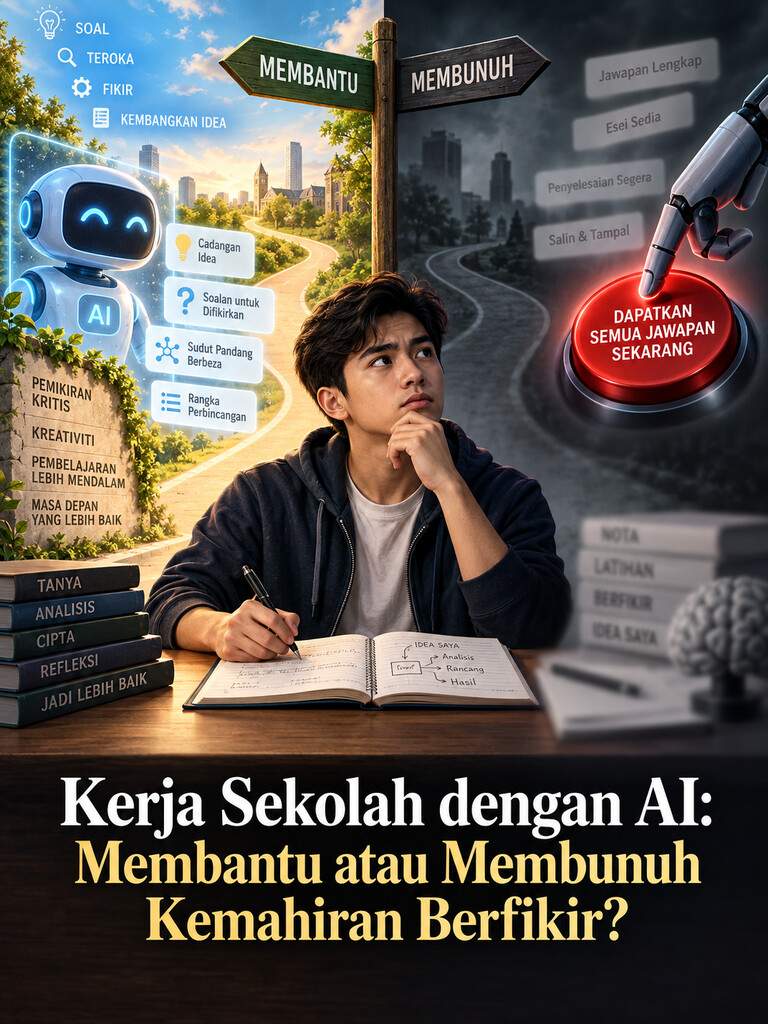 Kerja Sekolah dengan AI: Membantu atau Membunuh Kemahiran Berfikir?