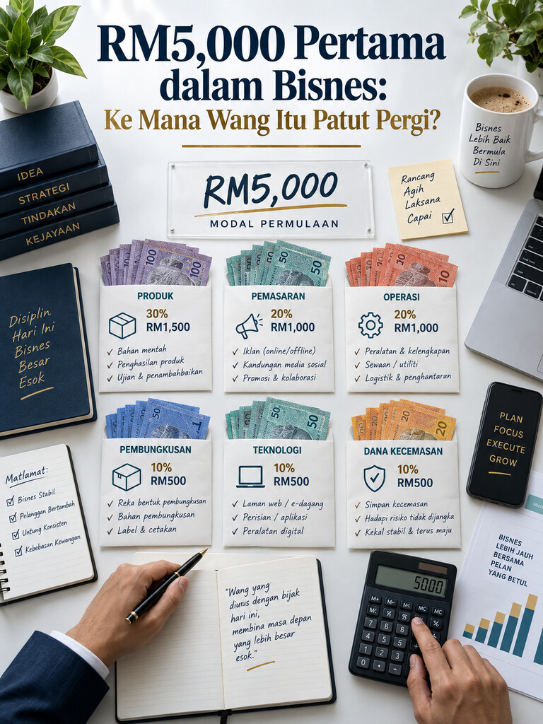 RM5,000 Pertama dalam Bisnes: Ke Mana Wang Itu Patut Pergi?