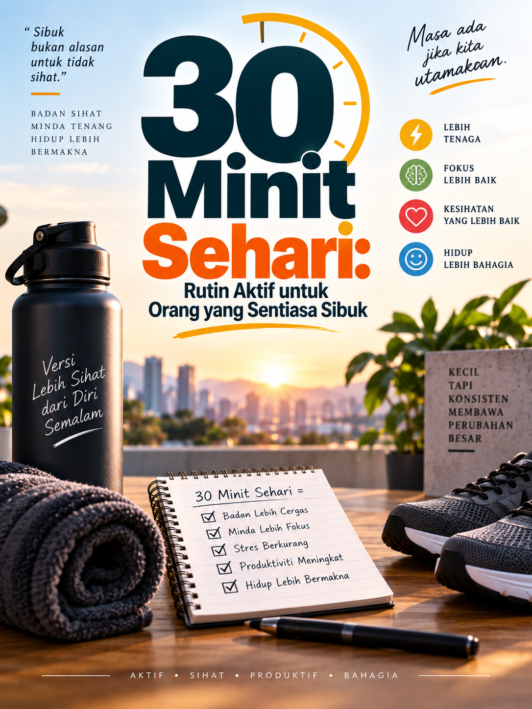 30 Minit Sehari: Rutin Aktif untuk Orang yang Sentiasa Sibuk
