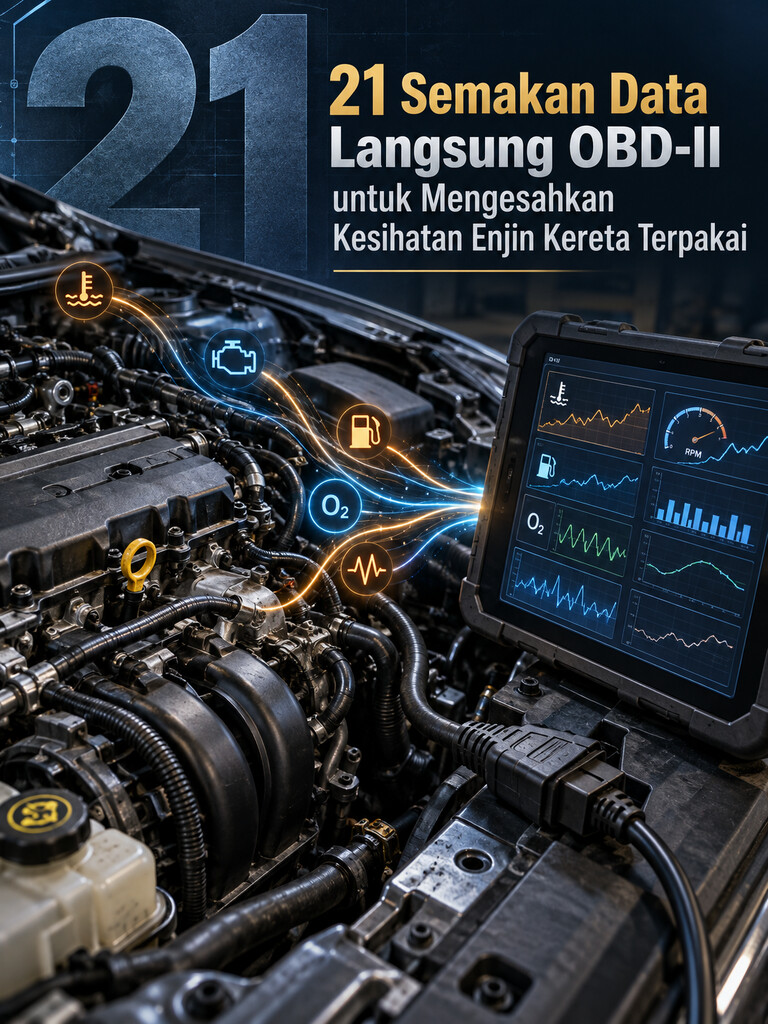 21 Semakan Data Langsung OBD-II untuk Mengesahkan Kesihatan Enjin Kereta Terpakai