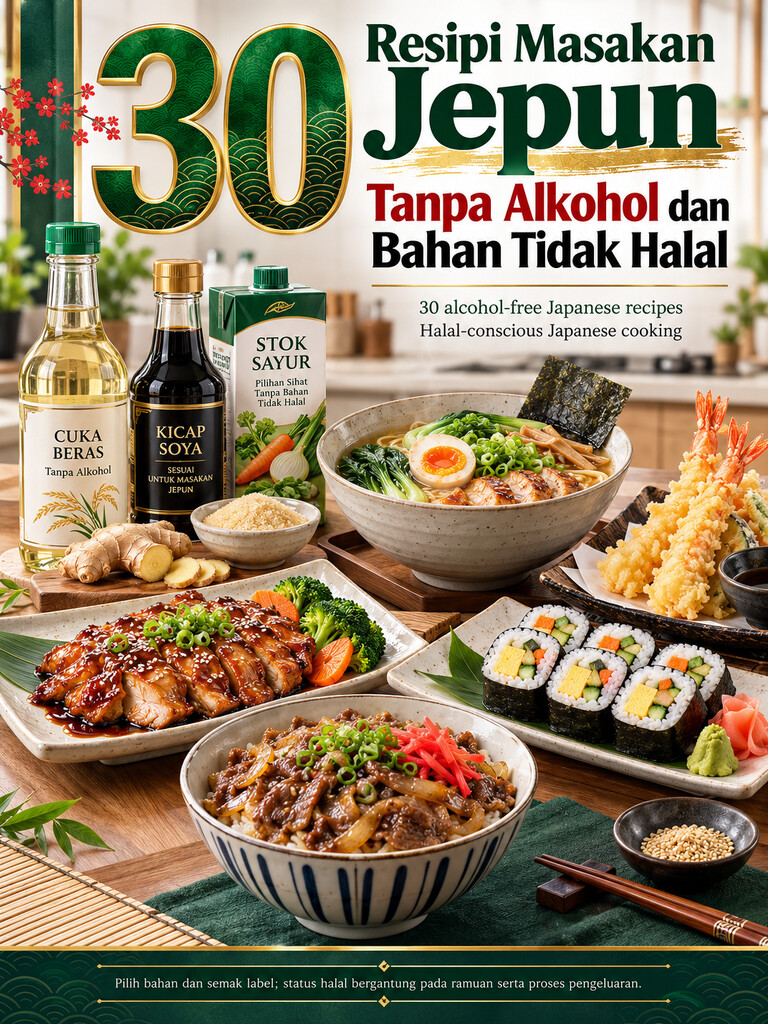 30 Resipi Masakan Jepun Tanpa Alkohol dan Bahan Tidak Halal