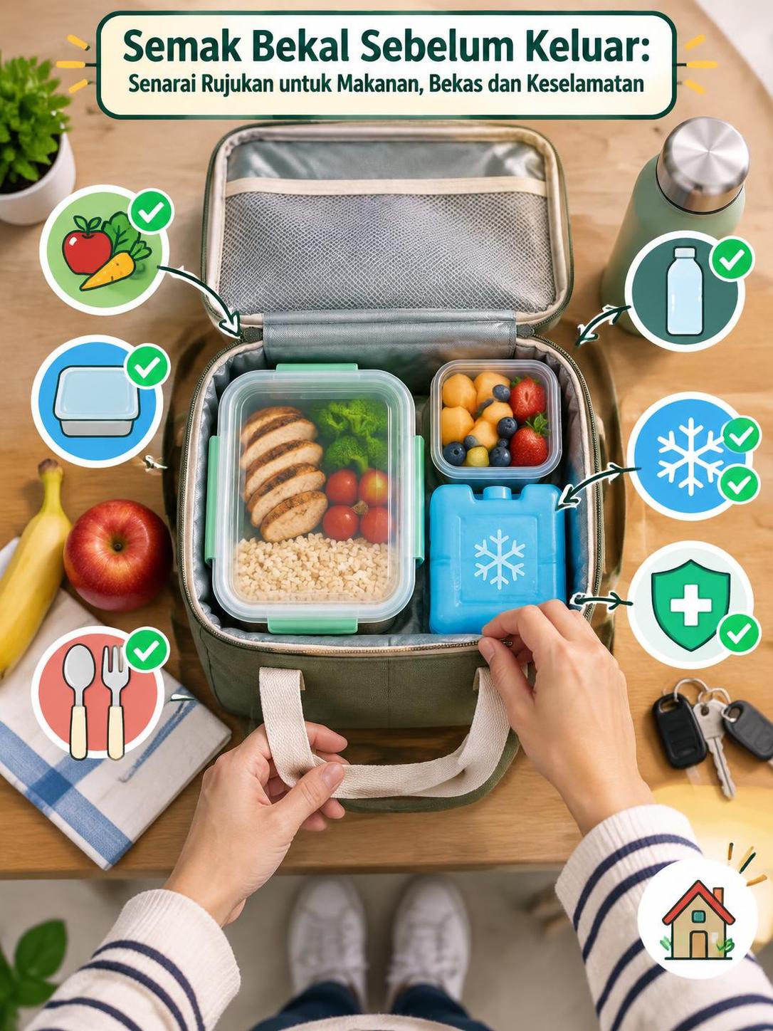 Semak Bekal Sebelum Keluar: Senarai Rujukan untuk Makanan, Bekas dan Keselamatan