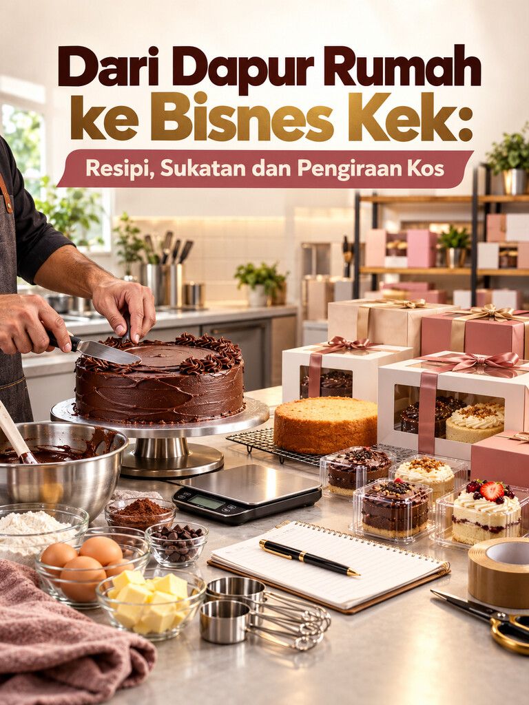 Dari Dapur Rumah ke Bisnes Kek: Resipi, Sukatan dan Pengiraan Kos