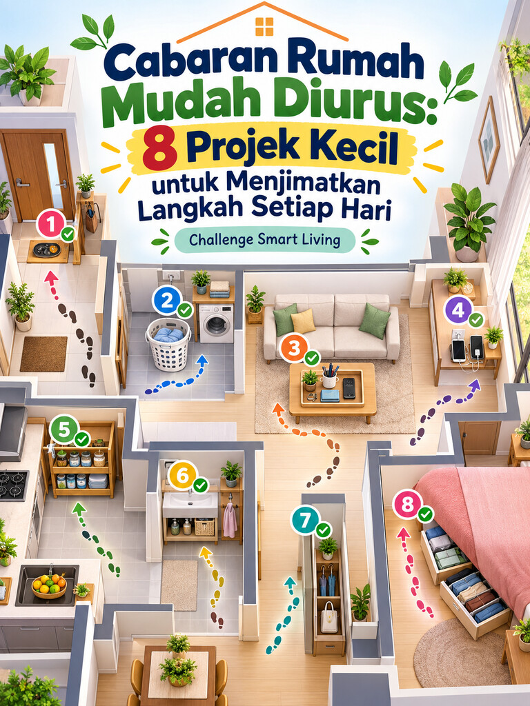 Cabaran Rumah Mudah Diurus: 8 Projek Kecil untuk Menjimatkan Langkah Setiap Hari